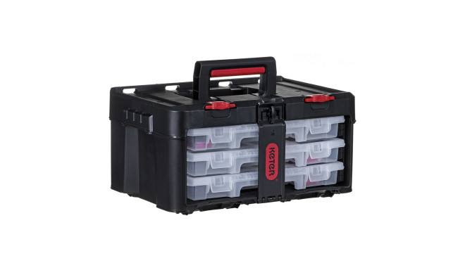 Toolbox KETER Stack'N'Roll (17210831/253380) 3 korraldajaga must
