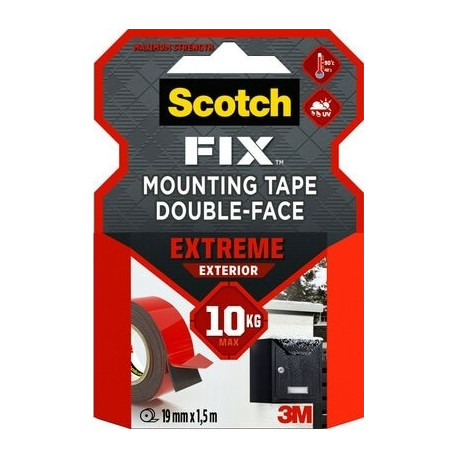 Kinnitusteip rullis Scotch-Fix PT1100-1915-P, 19mmx1,5m,  1kg/15cm, extreme, ilmastikukindel