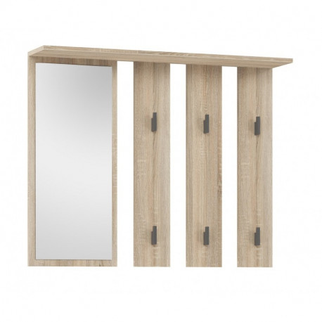 Riidenagi + peegel PARMA 100x15x81.5 cm, tamm sonoma