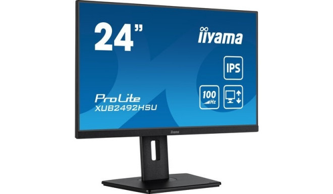 "60,5cm/24"" (1920x1080) Iiyama ProLite XUB2492HSU-B6 FHD IPS 100Hz 4ms 16:9 HDMI DP 4xUSB LS Black"