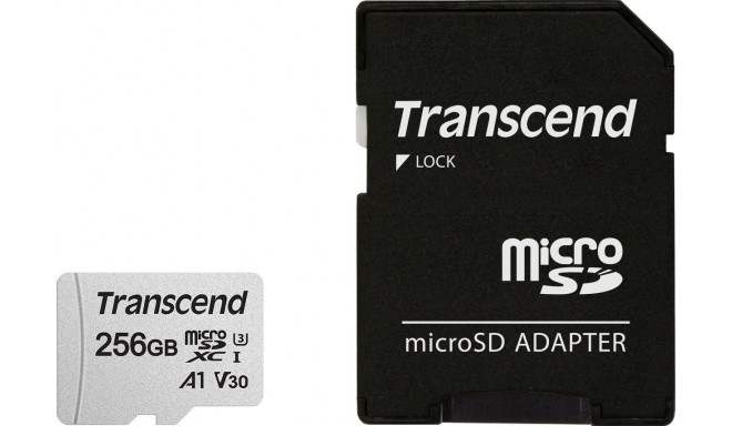 Transcend  MEMORY MICRO SDXC 256GB W/ADAP/C10 TS256GUSD300S-A