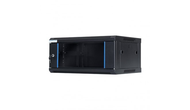 START.LAN rack wall-mount cabinet 19'' 4U 600x450mm black (glass front door)