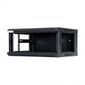 START.LAN rack wall-mount cabinet 19'' 4U 600x450mm black (glass front door)