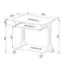 Techly Compact Desk for PC Metal & Glass with Wheels ICA-TB 3791A