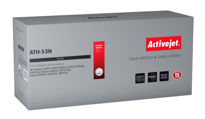 Activejet ATH-53N Toner (replacement for HP 53A Q7553A, Canon CRG-715; Supreme; 3500 pages; black)