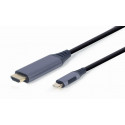 Gembird kaabel USB-C - HDMI 1,8m, must/hall (CC-USB3C-HDMI-01-6)