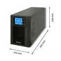 Qoltec 53042 Uninterruptible Power Supply | On-line | Pure Sine Wave | 1kVA | 800W | LCD