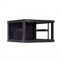 Linkbasic rack wall-mounting cabinet 19'' 6U 600x600mm black (glass front door)