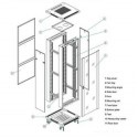 Linkbasic rack cabinet 19'' 27U 600x1000mm black (perforated steel front door)