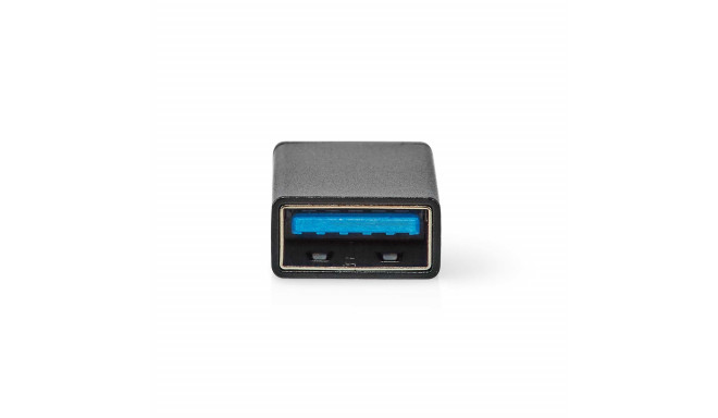 USB-C™ Adapter USB 3.2 Gen 1, USB-C™ Male, USB-A Female, 5 Gbps, OTG, Round, Nickel Plated, Black, B