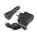 EXTREME XZ103 Charger Set (AC / DC + Micro USB Retractable Cable | 5V | 800mA)