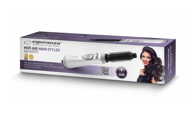 Esperanza EBL001W hair styling tool Hot air brush Warm Black,White 1.6 m 400 W