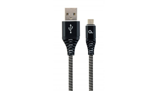 Cablexpert CC-USB2B-AMMBM-2M-BW USB cable USB 2.0 USB A Micro-USB B Black