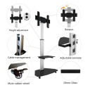 Techly Floor Support with Shelf Trolley TV LCD/LED/Plasma 37-70" White