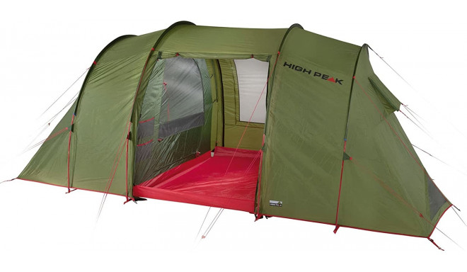 High Peak Vis a Vis tunnel tent Goose 4 LW (olive green/red, with 2 bedrooms, model 2022)