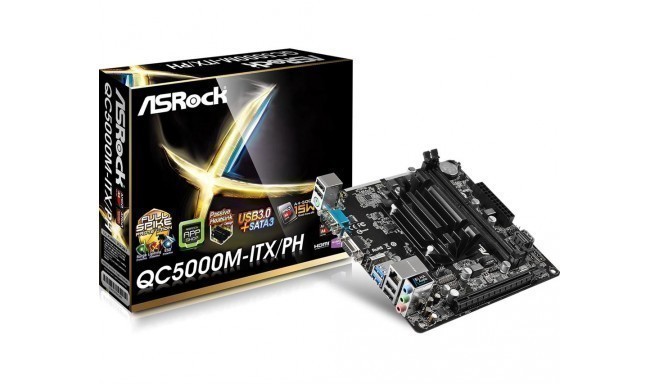 ASRock emaplaat QC5000M-ITX/PH A4-5000 DDR3-1600 SATA3 HDMI D-Sub mITX