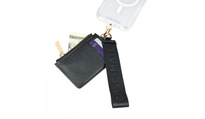 Case-Mate Essential Phone Strap with Wallet - Uniwersalny pasek do telefonu z portfelem (Czarny)