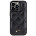 Original faceplate case GUESS GUHCP15LPSQSQSK for iPhone 15 Pro (Quilted Metal Logo / black)