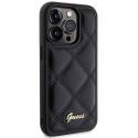 Original faceplate case GUESS GUHCP15LPSQSQSK for iPhone 15 Pro (Quilted Metal Logo / black)