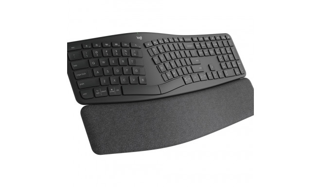Klaviatuur Logitech Ergo K860 Wireless Split Keyboard, USB (Bluetooth/2.4GHz), 2xAAA, Graphite Pan-N