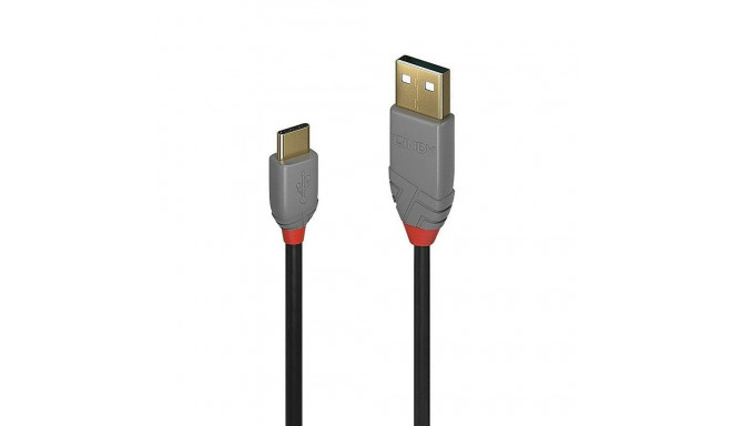 USB A to USB C Cable LINDY 36888 Black 3 m