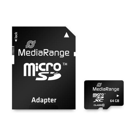 MEMORY MICRO SDXC 64GB C10/W/ADAPTER MR955 MEDIARANGE