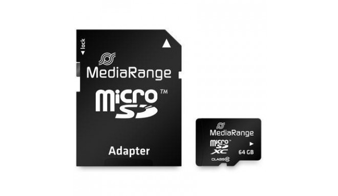 MEMORY MICRO SDXC 64GB C10/W/ADAPTER MR955 MEDIARANGE