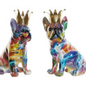 Decorative Figure DKD Home Decor 18,5 x 11,5 x 23,5 cm Multicolour Dog (2 Units)