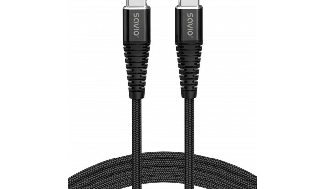 Kaabel USB C Savio CL-159 Must 1 m