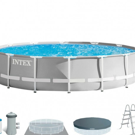 Removable pool Intex Prism Frame 457 x 107 cm 14.614 l Grey