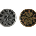 Wall Clock Home ESPRIT Black Golden Silver Metal Crystal 25 x 6,3 x 25 cm (2 Units)