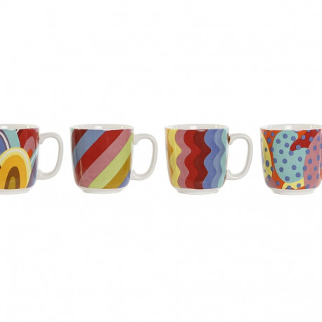 Coffee Set DKD Home Decor Multicolour Coral Bamboo Dolomite Modern 180 ml