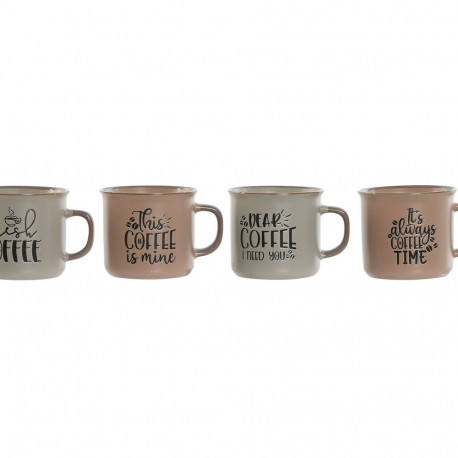 4 Piece Mug Set Home ESPRIT Blue Pink Stoneware 285 ml 9 x 7 x 8 cm