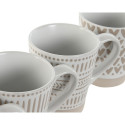 4 Piece Mug Set Home ESPRIT White Beige Stoneware Boho 360 ml