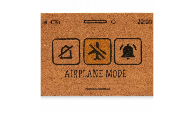 Doormat Airplane Mode Yellow Natural 60 x 1 x 40 cm (12 Units)