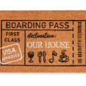 Doormat Boarding Pass Natural 60 x 1 x 40 cm (12 Units)