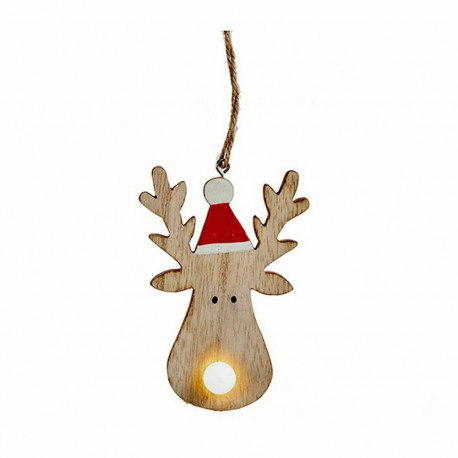 Christmas bauble Krist+ 19XD15110 19XD15110 Brown Wood Reindeer 7,5 x 2,5 x 17 cm 7,5 x 11 x 3 cm (2