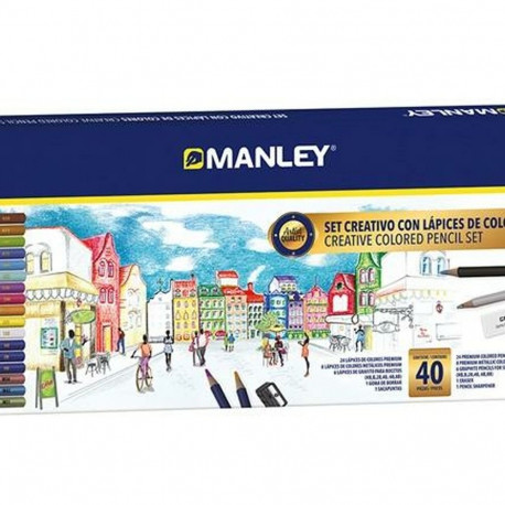 Drawing Set Manley 40 Pieces Multicolour