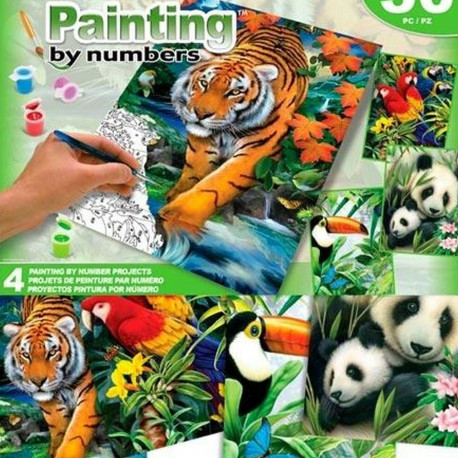 Värvide nummerdatud komplekt Royal & Langnickel Jungle 30 Tükid, osad