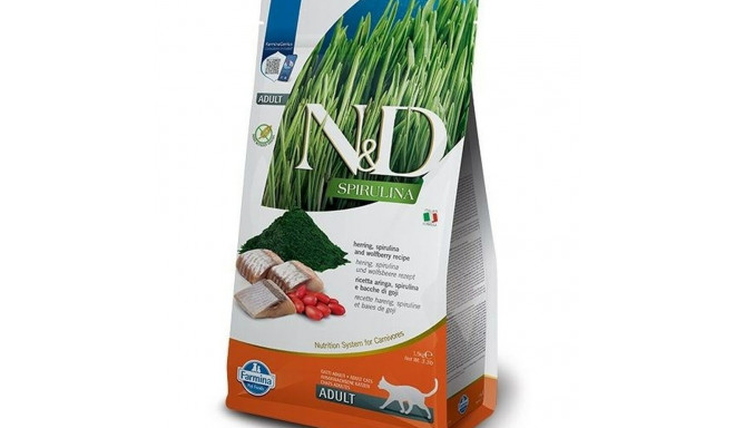 Kaķu barība Farmina N&D Spirulina Herring Kaķu zāle Pieaugušais 1,5 Kg