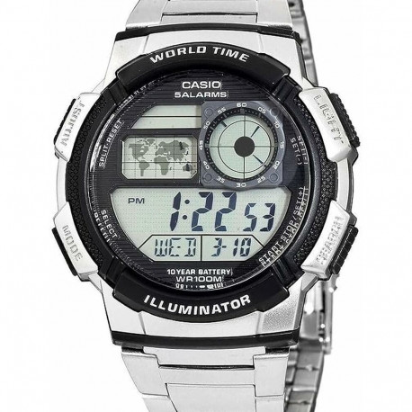 Men's Watch Casio AE-1000WD-1AVEF Digital Acrylic Black Grey Silver (Ø 45 mm)