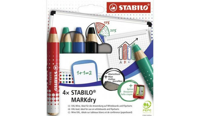 Markerite komplekt Stabilo Markdry 4 Tükid, osad Mitmevärviline