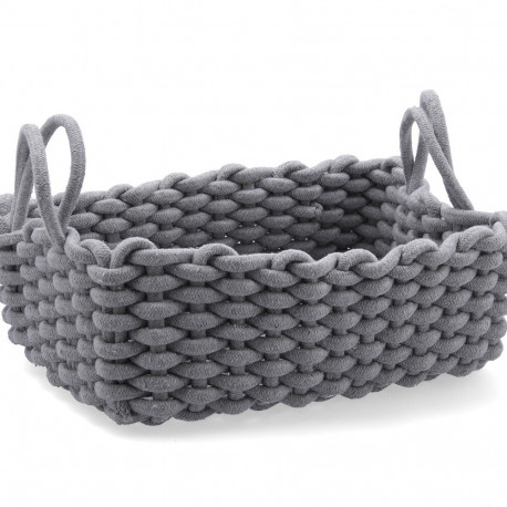 Decorative basket Vinthera Moa Grey Cotton 35 x 25 x 13 cm
