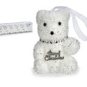 Christmas Decorations Set Bear Silver White 5,5 x 7 x 5,5 cm (12 Units)