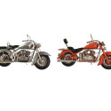 Decorative Figure Home ESPRIT Motorbike Grey Orange Vintage 27 x 11 x 15 cm (2 Units)