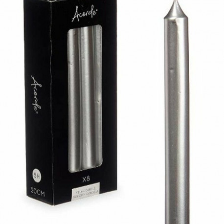 Küünla Komplekt Acorde 126-E-AR 126-E-AR Hõbedane 2 x 2 x 20 cm 8,5 x 20,5 x 4,5 cm 9 x 21 x 4,5 cm 