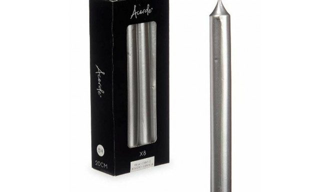 Candle Set Acorde 126-E-AR 126-E-AR Silver 2 x 2 x 20 cm 8,5 x 20,5 x 4,5 cm 9 x 21 x 4,5 cm (12 Uni