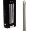 Candle Set 2 x 2 x 20 cm Silver (12 Units)