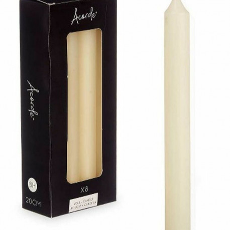 Candle Set Acorde 126-B-AR 126-B-AR Cream 2 x 2 x 20 cm 8,5 x 21 x 4,5 cm (12 Units)