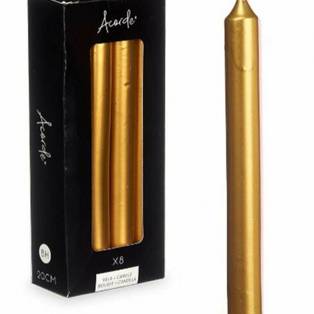 Candle Set Acorde 126-D-AR Golden 2 x 2 x 20 cm (12 Units)